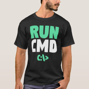 Computer Programmer  Command Prompt  Funny Run CMD T-Shirt