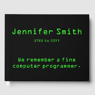 Computer Programmer Funeral/Memorial Guest Book