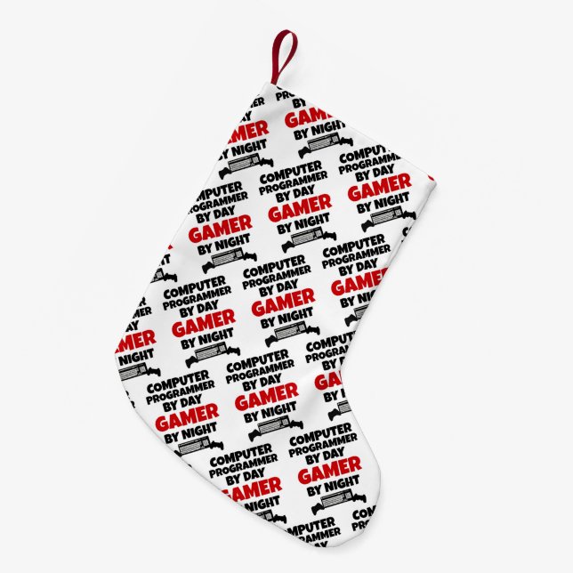 Computer Programmer Gamer Small Christmas Stocking (Front (Hanging))