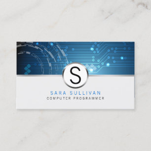 Computer Programmer IT Skills BlueCircuitsServices Business Card
