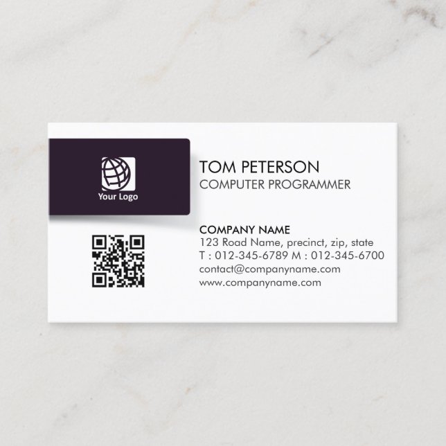 Computer Programmer Technical Skills Business Card (Front)