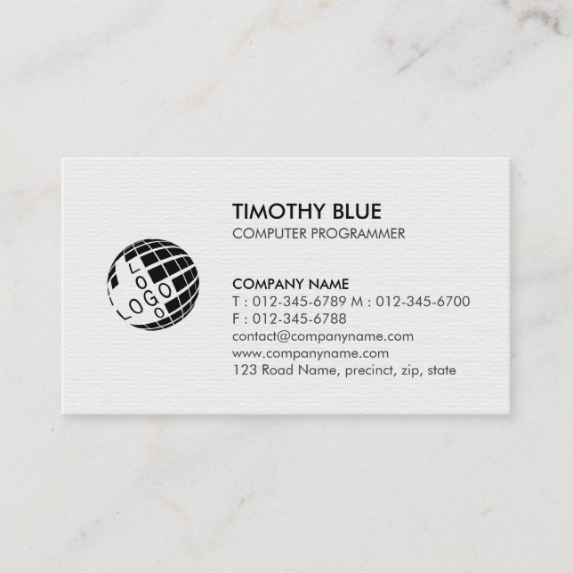 Computer Programmer Technology Business Card (Front)