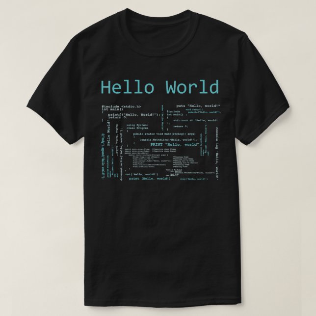 Computer Programming Languages  T-Shirt (Design Front)