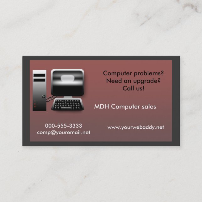 computer repair business card (Front)