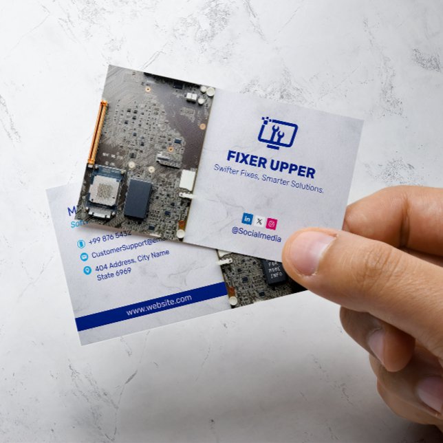 Computer Repair Business | Motherboard Barcode Business Card (Creator Uploaded)