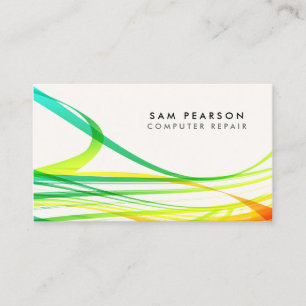 Computer Repair Colourful Abstract FlowingStreamer Business Card