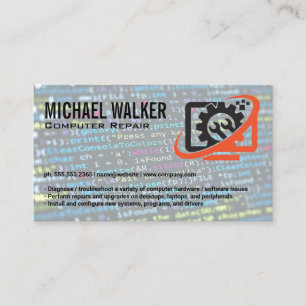 Computer Repair Logo   Technician   Blue Collar Business Card