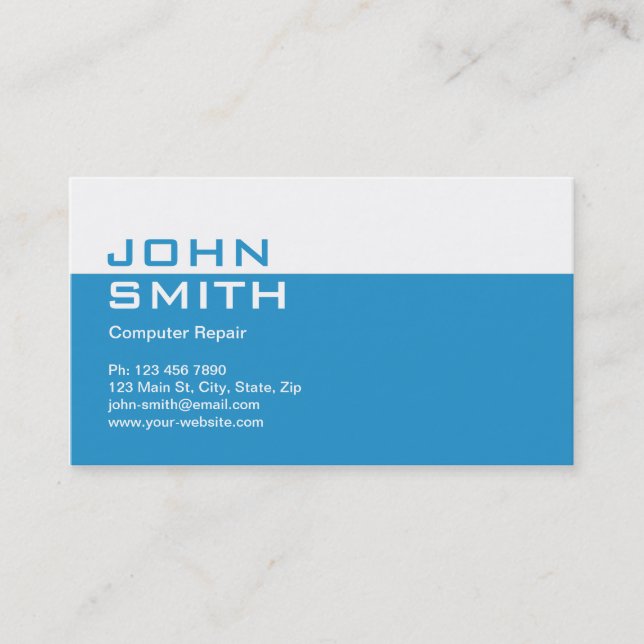 Computer Repair Modern Professional Plain Simple Business Card (Front)