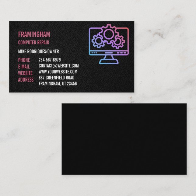 Computer Repair Professional Business Card (Front/Back)