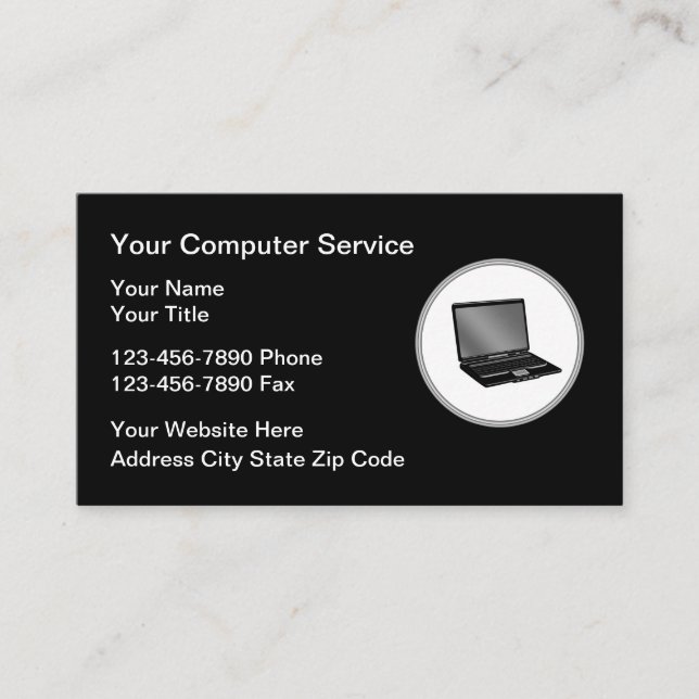 Computer Repair Services Business Cards (Front)