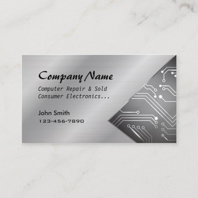 Computer Repair sold circuit board business cards (Front)