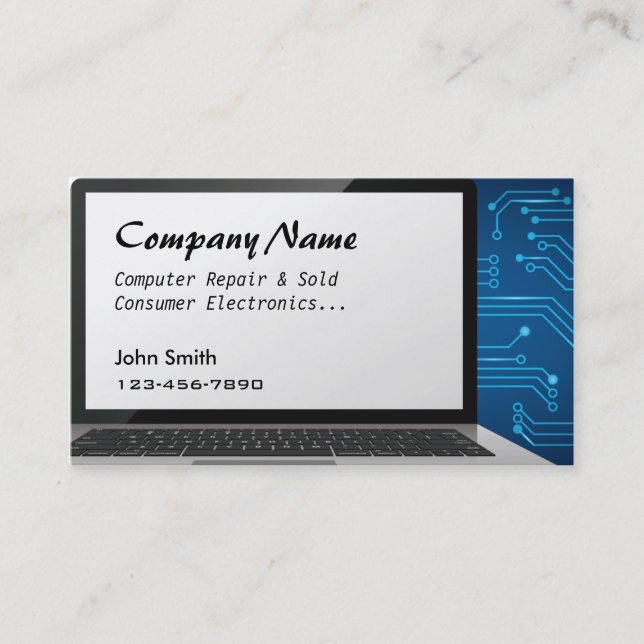 Computer Repair sold circuit board business cards (Front)