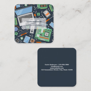 Computer Repair Square Business Card