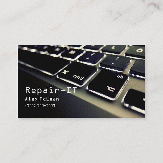 Computer Repair,Technician, Laptop, Business Card (Front)