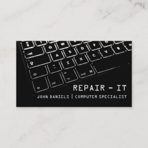 Computer Repair Technician Mac Laptop Service Business Card