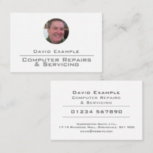 Computer Repairs with Photo of Holder Business Card