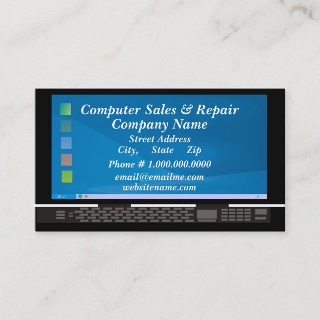 Computer Sales & Repair Business Card (Front)