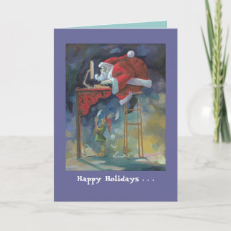 Computer santa christmas card