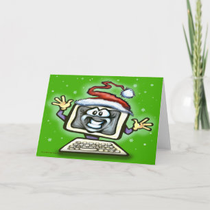 Computer Santa Holiday Card