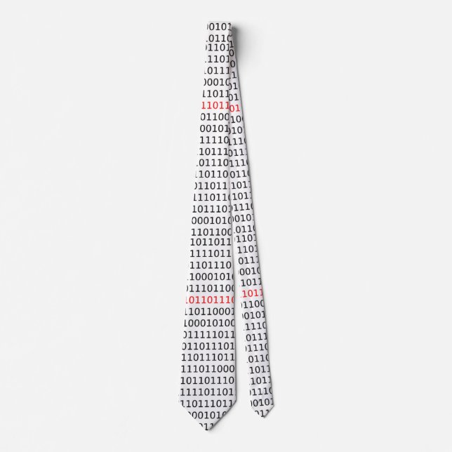 Computer Science Binary (Black and Red) Tie (Front)