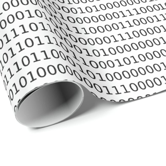 Computer Science Binary (Black and Red) Wrapping Paper (Roll Corner)