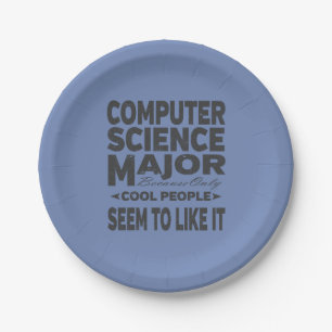 Computer Science College Major Cool People Paper Plate