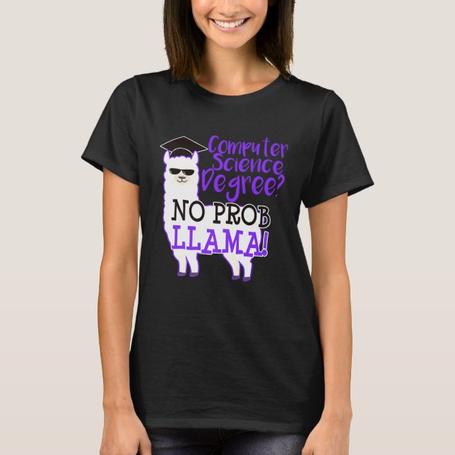 Computer Science Degree Major Graduation Llama   P T-Shirt (Front)