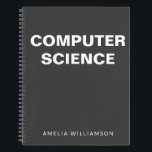 Computer Science Personalised School Black Graph Notebook<br><div class="desc">Computer Science | Personalised School Graph Paper Black and White Notebook</div>
