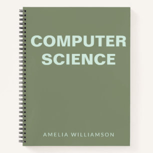 Computer Science Personalised School Olive Graph Notebook