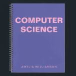 Computer Science Personalised School Purple Graph Notebook<br><div class="desc">Stay organised and stylish with this Customisable Computer Science Notebook, featuring a bold and modern design in purple with pink typography. Perfect for students, professionals, or anyone passionate about computer science, this notebook is fully customisable—change the text to match your name, subject, or purpose. The inside pages are available in...</div>