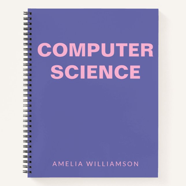 Computer Science Personalised School Purple Graph Notebook (Front)