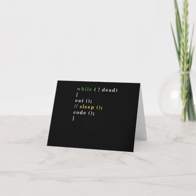 Computer Science Python Programmer Eat Code Sleep Card (Front)