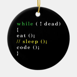 Computer Science Python Programmer Eat Code Sleep Ceramic Tree Decoration
