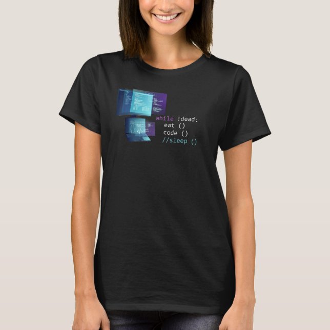 Computer Science Python Programmer Eat Code Sleep  T-Shirt (Front)