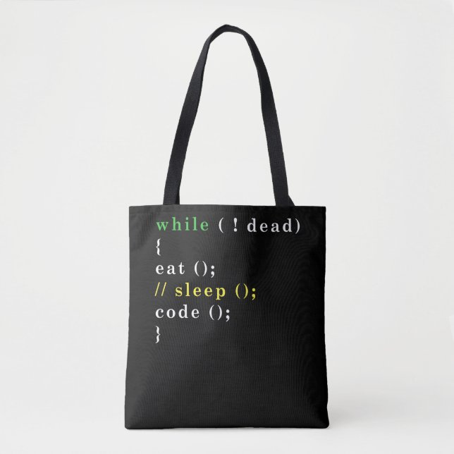 Computer Science Python Programmer Eat Code Sleep Tote Bag (Front)