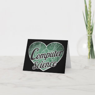 Computer Science Retro Heart Blackboard Love Thank You Card