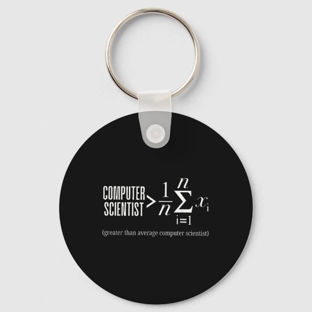Computer Scientist Math Programmer Coder Software  Key Ring (Front)
