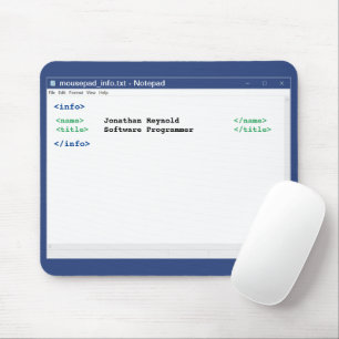 Computer Scientist Notepad Coder Format Programmer Mouse Mat
