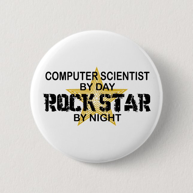 Computer Scientist Rock Star 6 Cm Round Badge (Front)