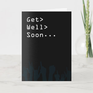 Computer screen Party themed Get Well Soon Card