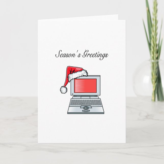 Computer Seasons Greetings Holiday Card (Front)