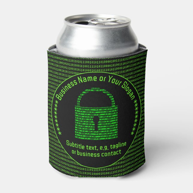Computer Security Digital Trade Show Event Freebie Can Cooler (Can Front)