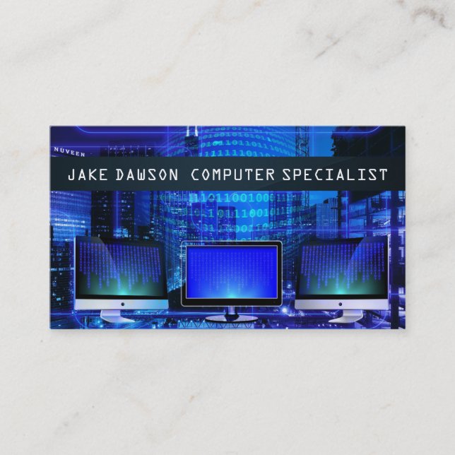 COMPUTER SPECIALIST, REPAIR BUSINESS CARD (Front)