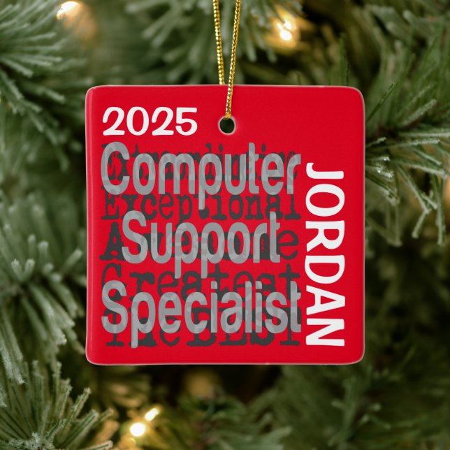 Computer Support Specialist Extraordinaire CUSTOM Ceramic Ornament (Tree)
