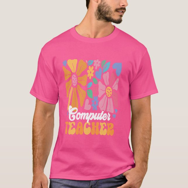 Computer Teacher Science IT Tech Technology Back T T-Shirt (Front)