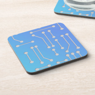 Computer tech chip circuit pattern template coaster