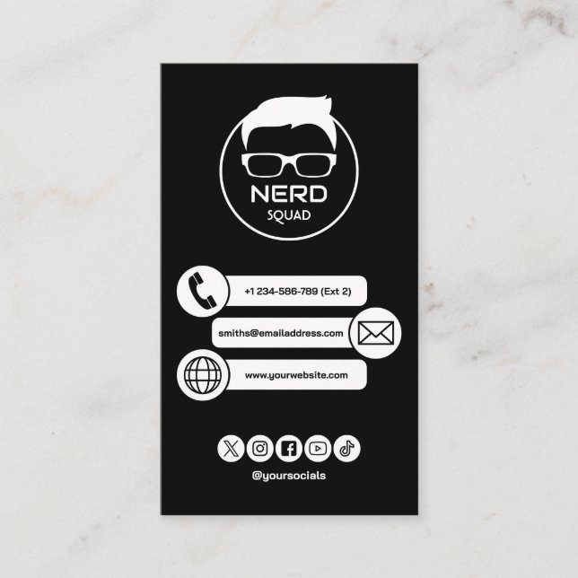 Computer Tech Guy Nerdy Business Card (Front)