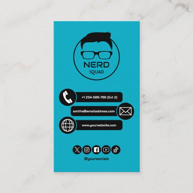 Computer Tech Guy Nerdy Business Card (Front)