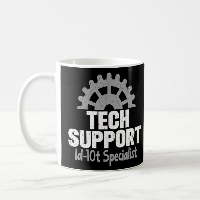 Computer Tech Support Id 10t Specialist Help Desk  Coffee Mug (Left)