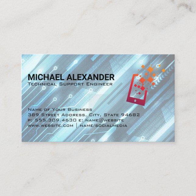 Computer Technician | Communication Device Business Card (Front)